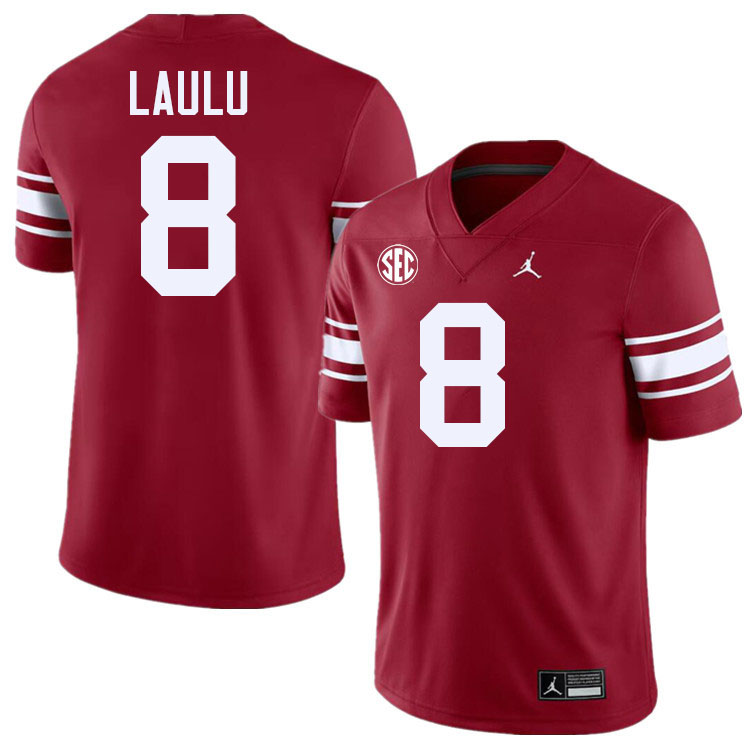 Oklahoma Sooners #8 Jonah Laulu College Football Jerseys,Uniforms-Throwback